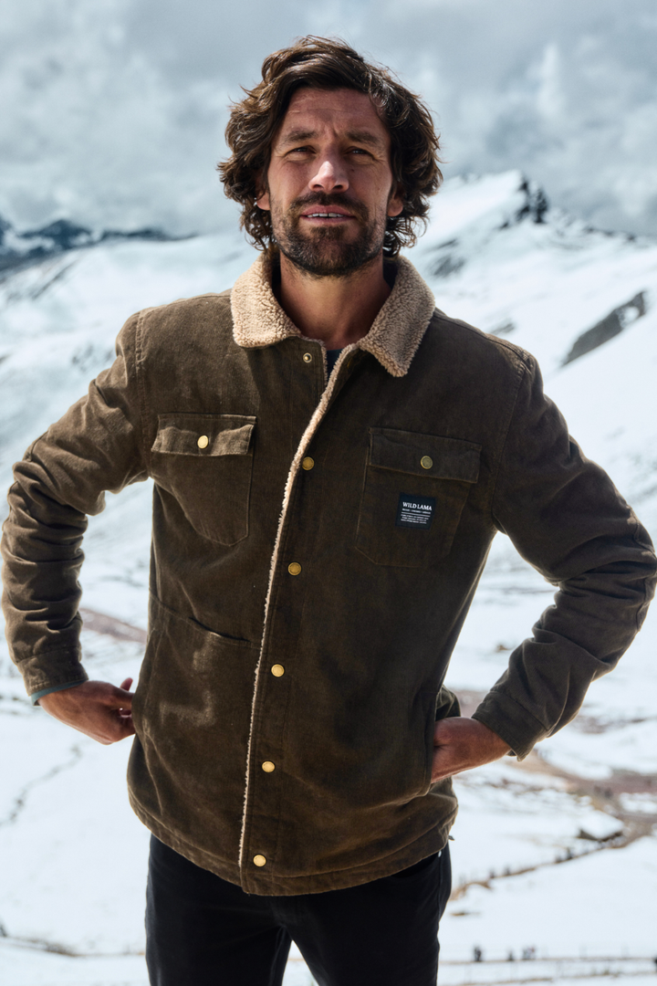 Chaqueta Cordero Orgánica Café Verdoso Hombre