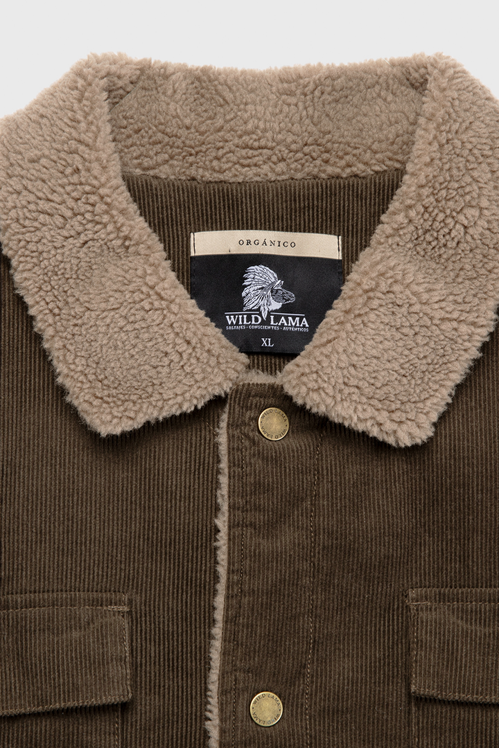 Chaqueta Cordero Orgánica Café Verdoso Hombre