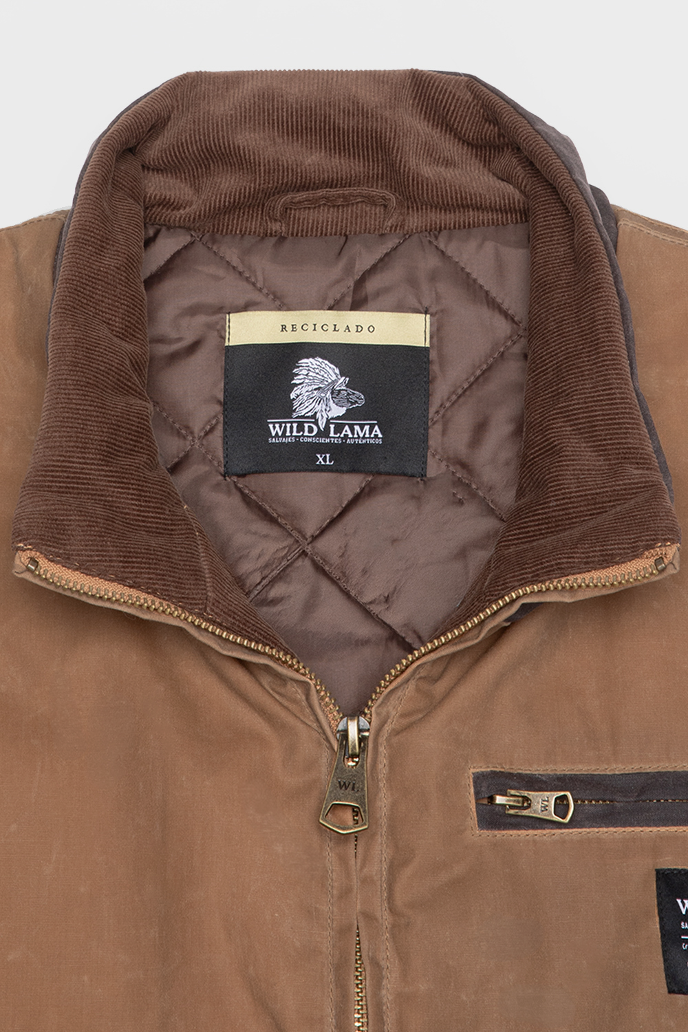 Chaqueta Sin Mangas Polko Wax Reciclada Camel Hombre