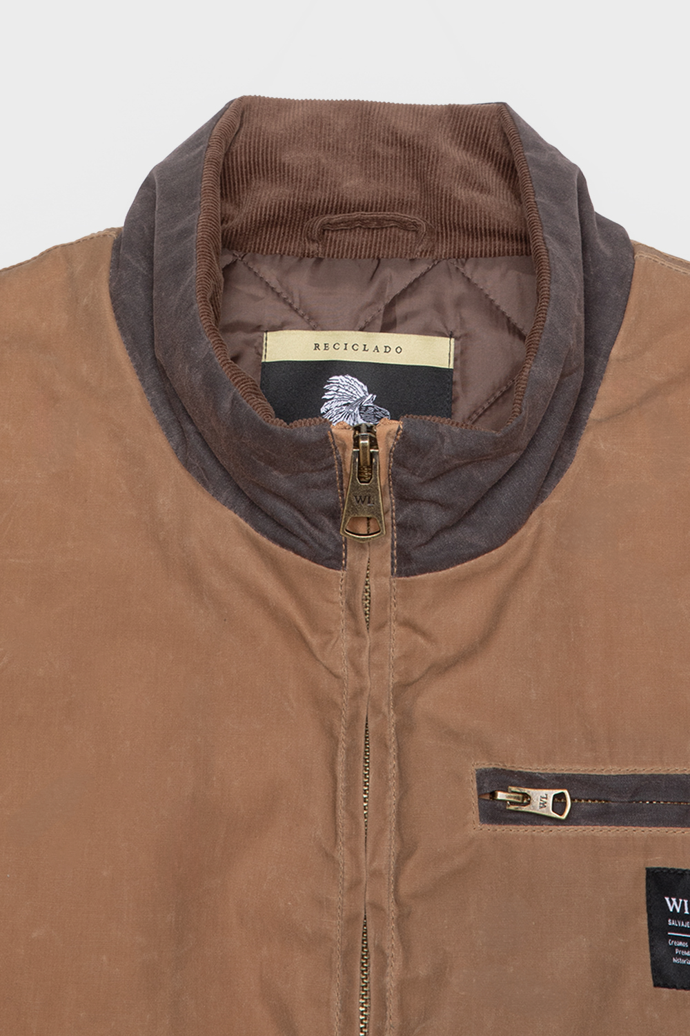 Chaqueta Sin Mangas Polko Wax Reciclada Camel Hombre