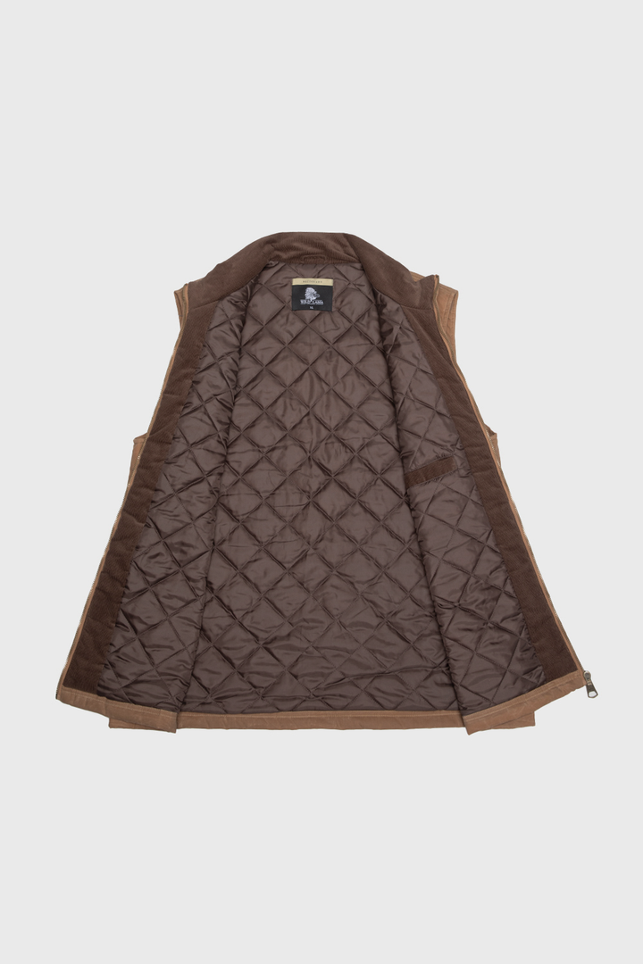 Chaqueta Sin Mangas Polko Wax Reciclada Camel Hombre