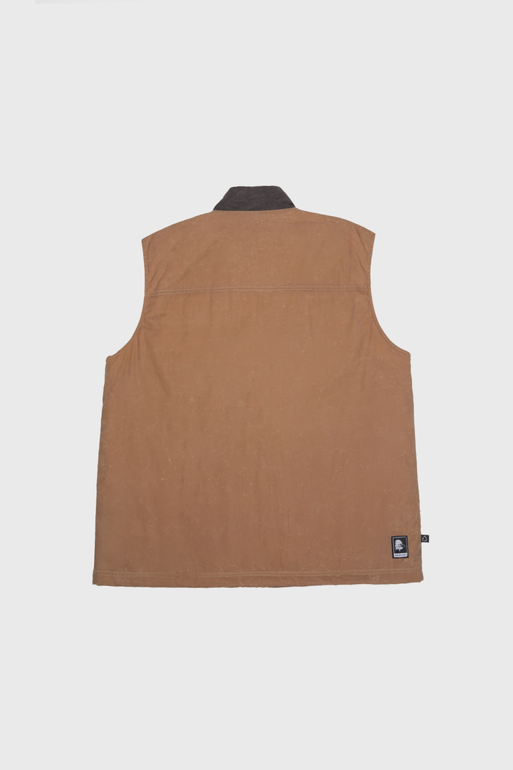 Chaqueta Sin Mangas Polko Wax Reciclada Camel Hombre
