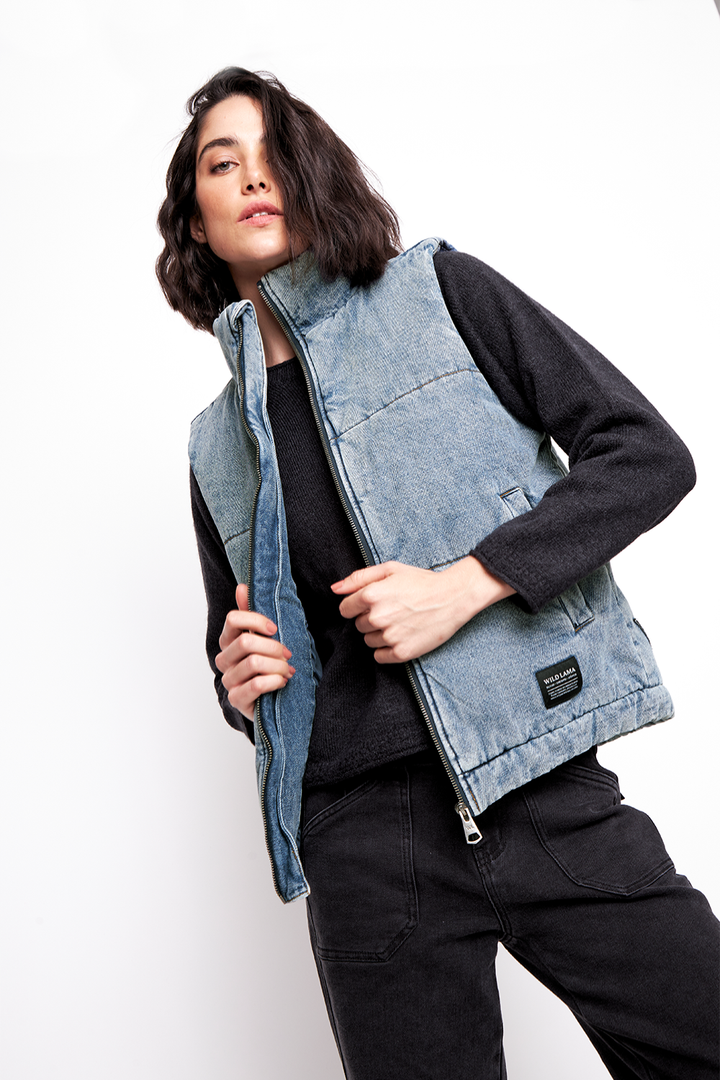 Parka Silveria Sin Mangas Orgánica Denim Mujer