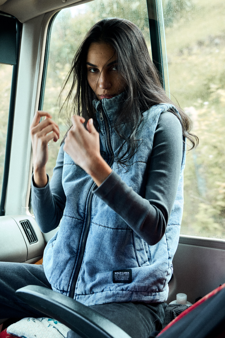 Parka Silveria Sin Mangas Orgánica Denim Mujer