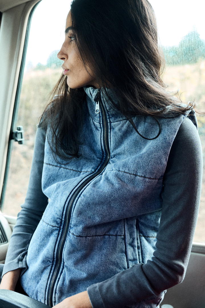 Parka Silveria Sin Mangas Orgánica Denim Mujer