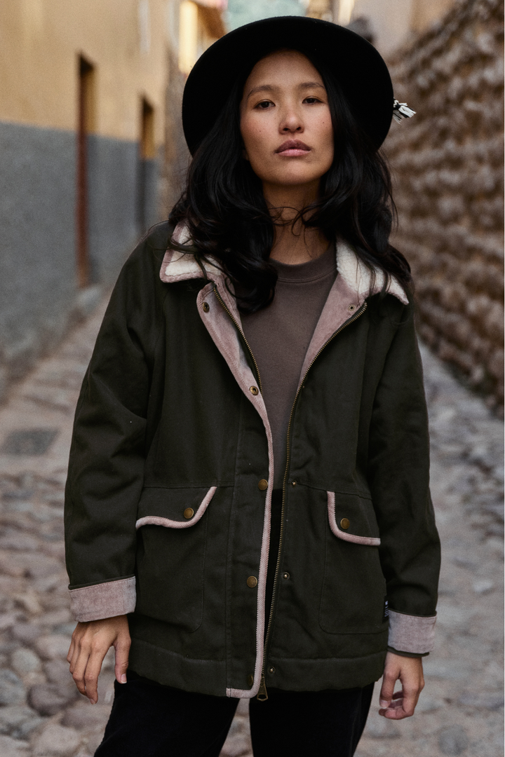 Chaqueta Reda Wax Orgánica Verde Mujer