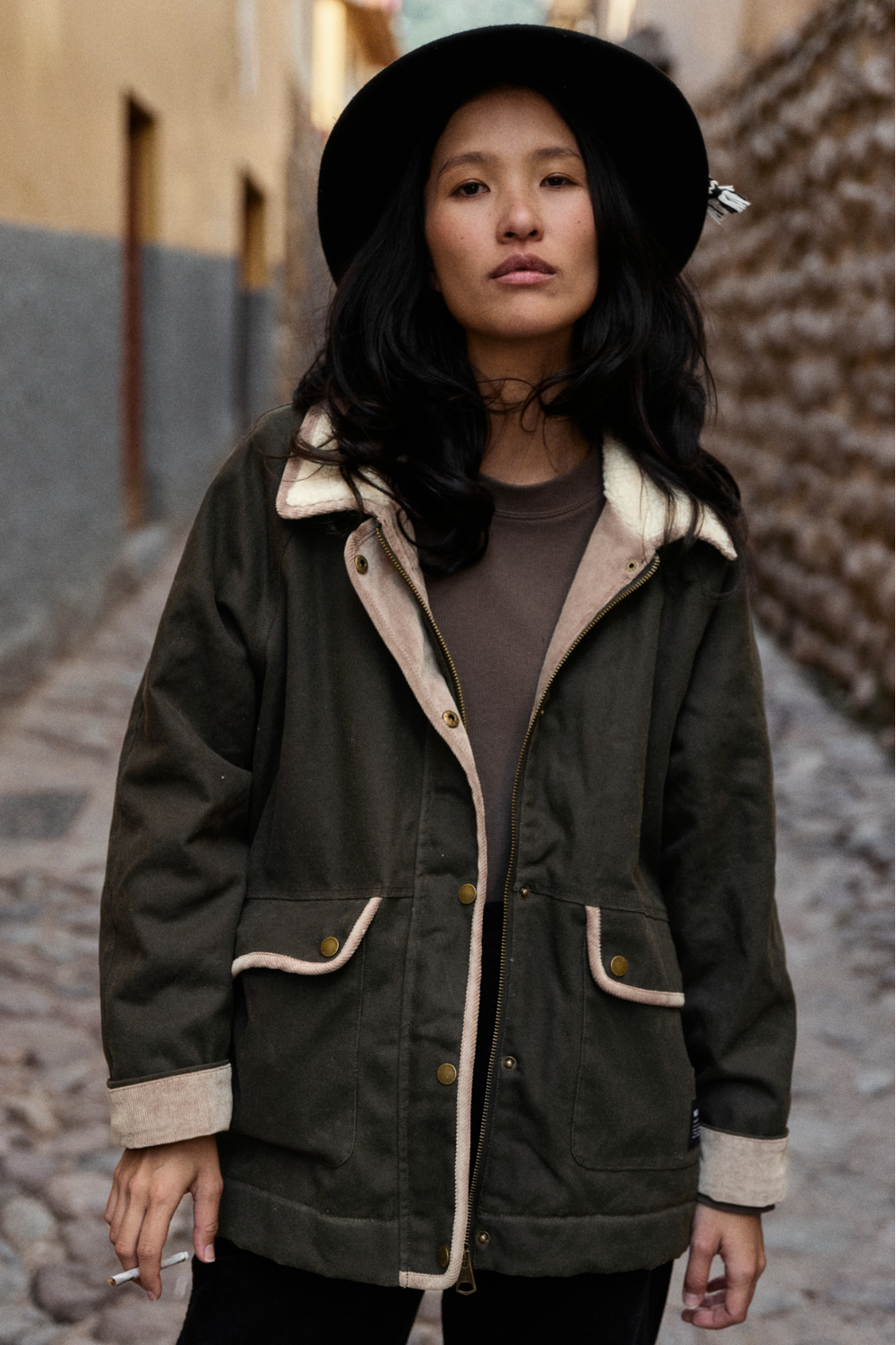 Chaqueta Reda Wax Orgánica Verde Mujer