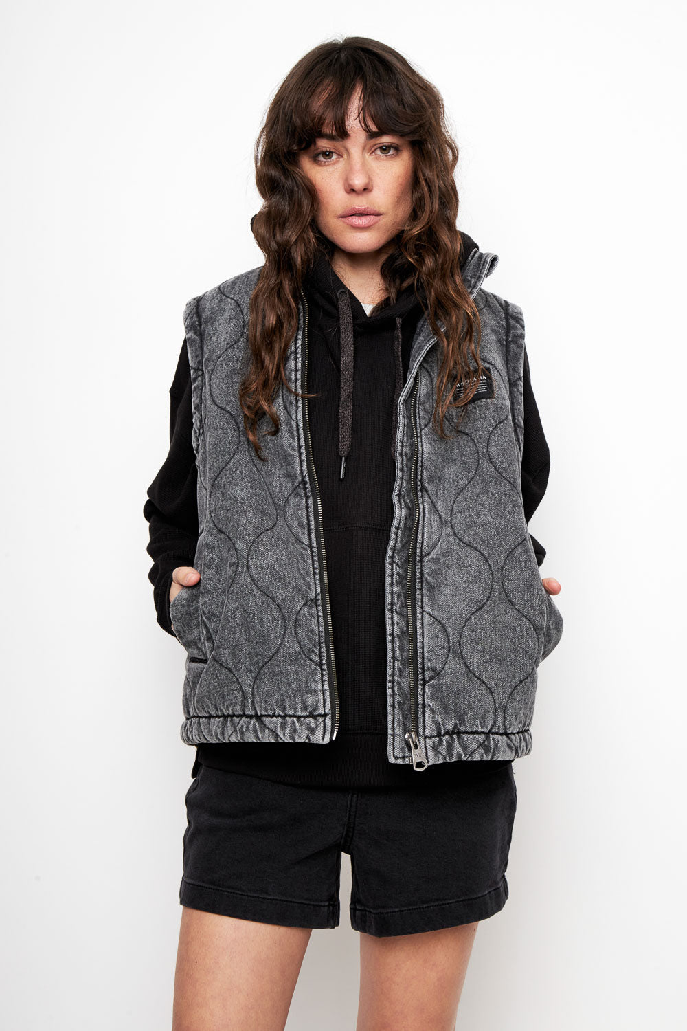 Chaqueta Roma Orgánica Denim Negra Mujer