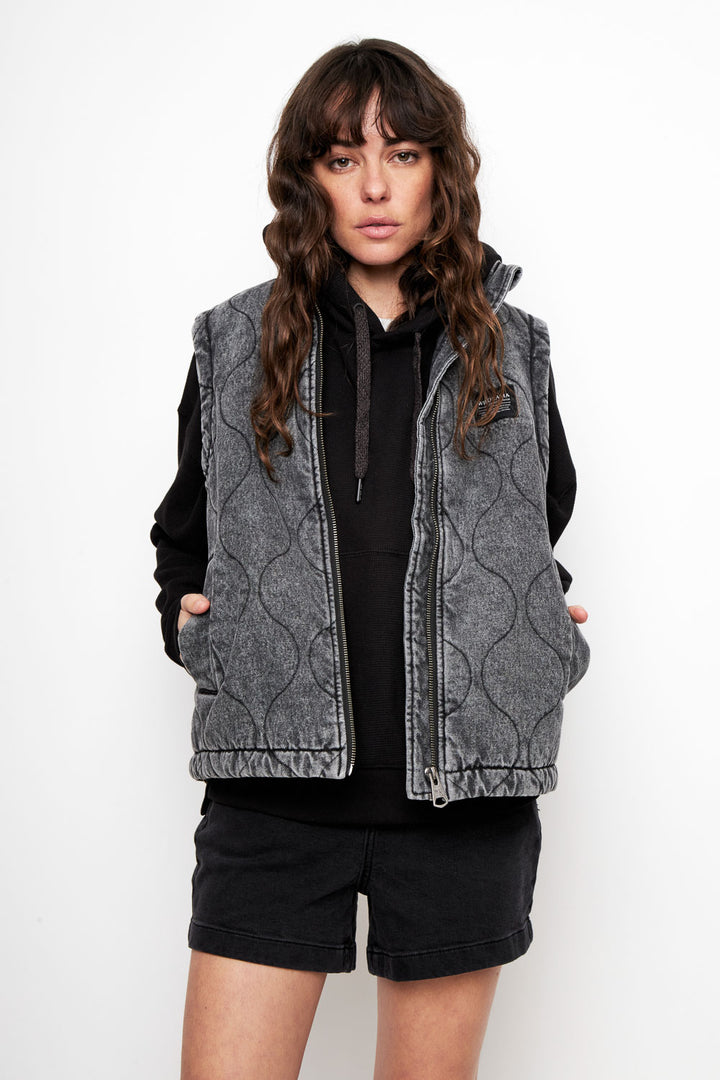 Chaqueta Roma Orgánica Denim Negra Mujer