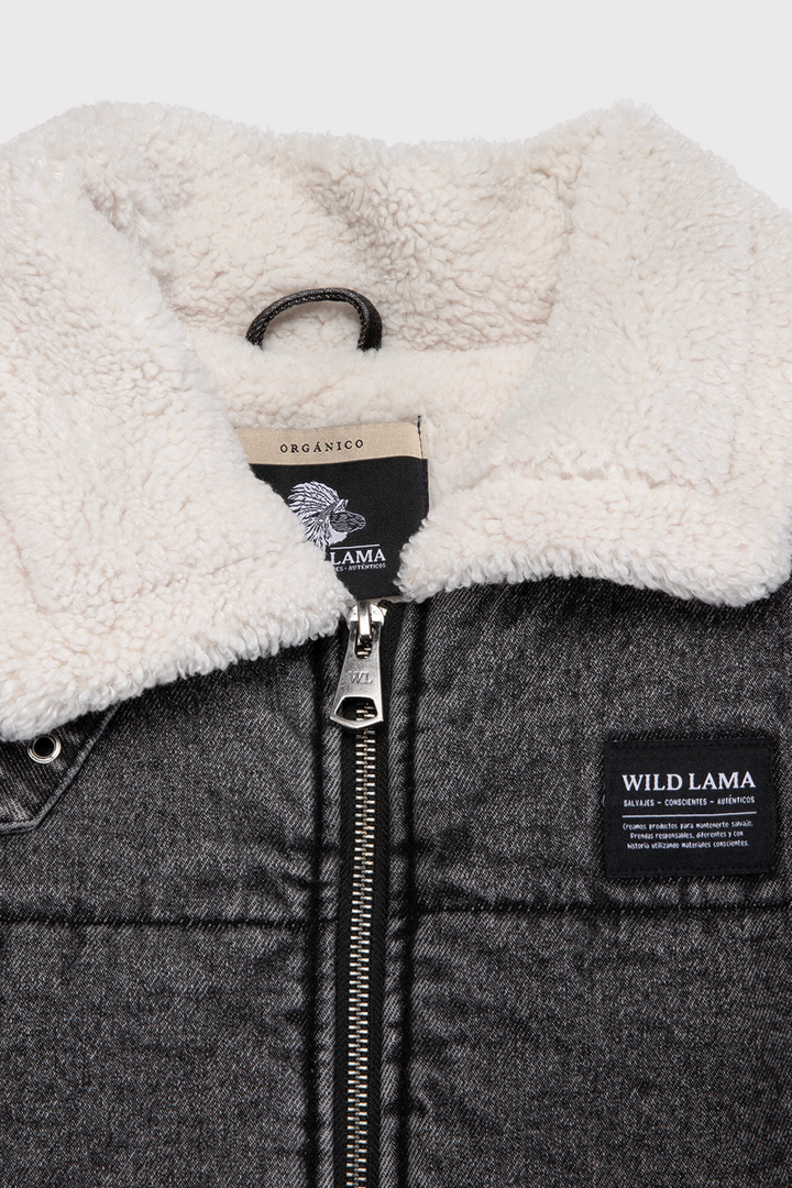 Chaqueta Sur Puffa Orgánica Negra Mujer