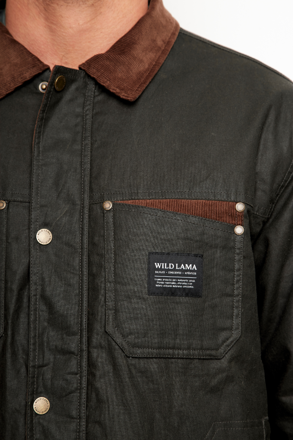 Chaqueta Tako Wax Orgánica Verde Hombre