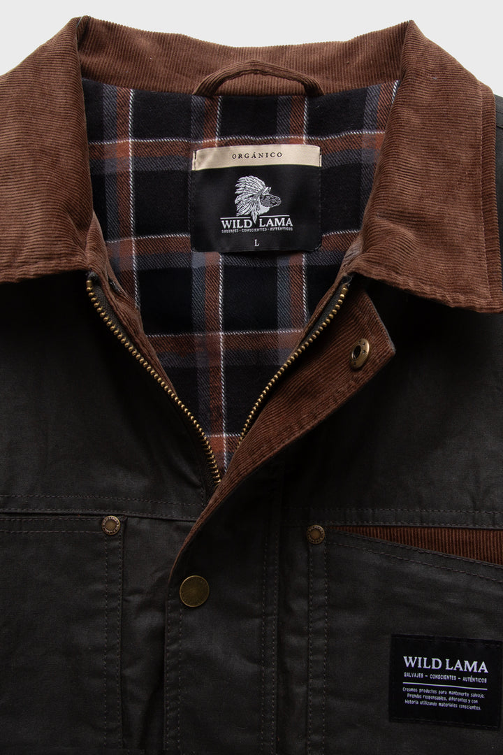 Chaqueta Tako Wax Orgánica Verde Hombre