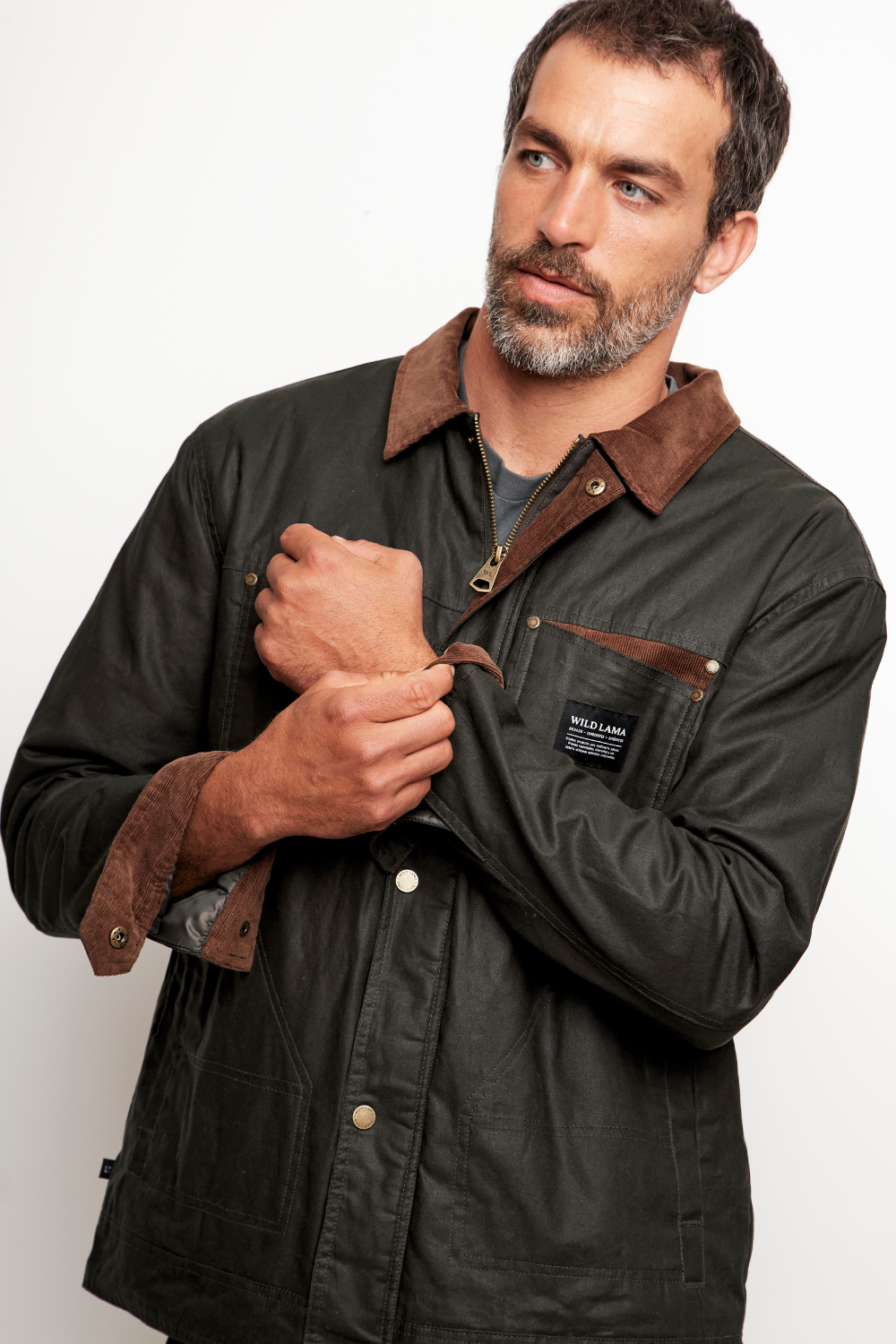 Chaqueta Tako Wax Orgánica Verde Hombre