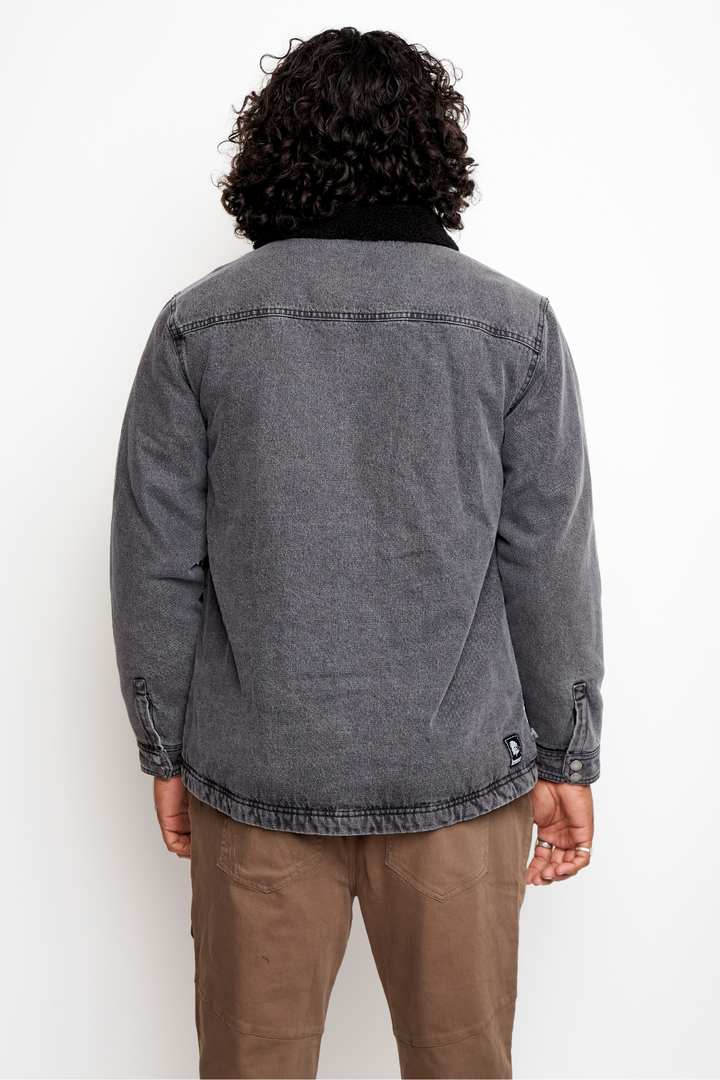 Chaqueta Ulmo Teddy Orgánica Denim Negra Hombre