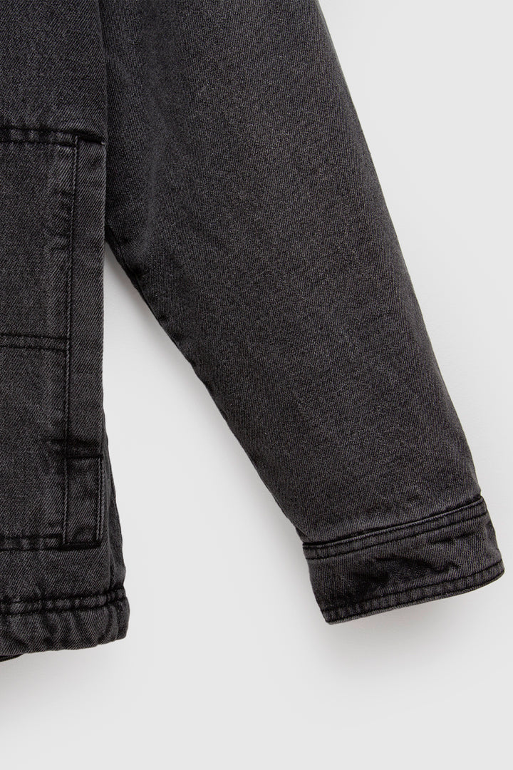 Chaqueta Ulmo Teddy Orgánica Denim Negra Hombre