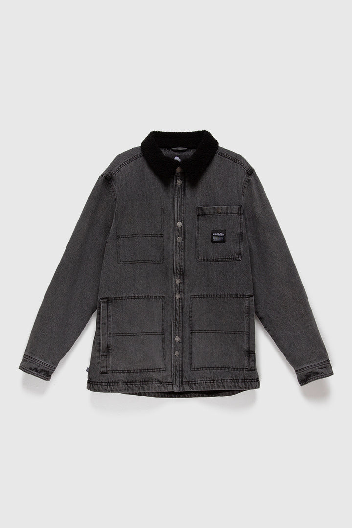 Chaqueta Ulmo Teddy Orgánica Denim Negra Hombre
