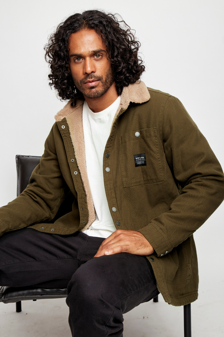 Chaqueta Ulmo Teddy Orgánica Verde Hombre