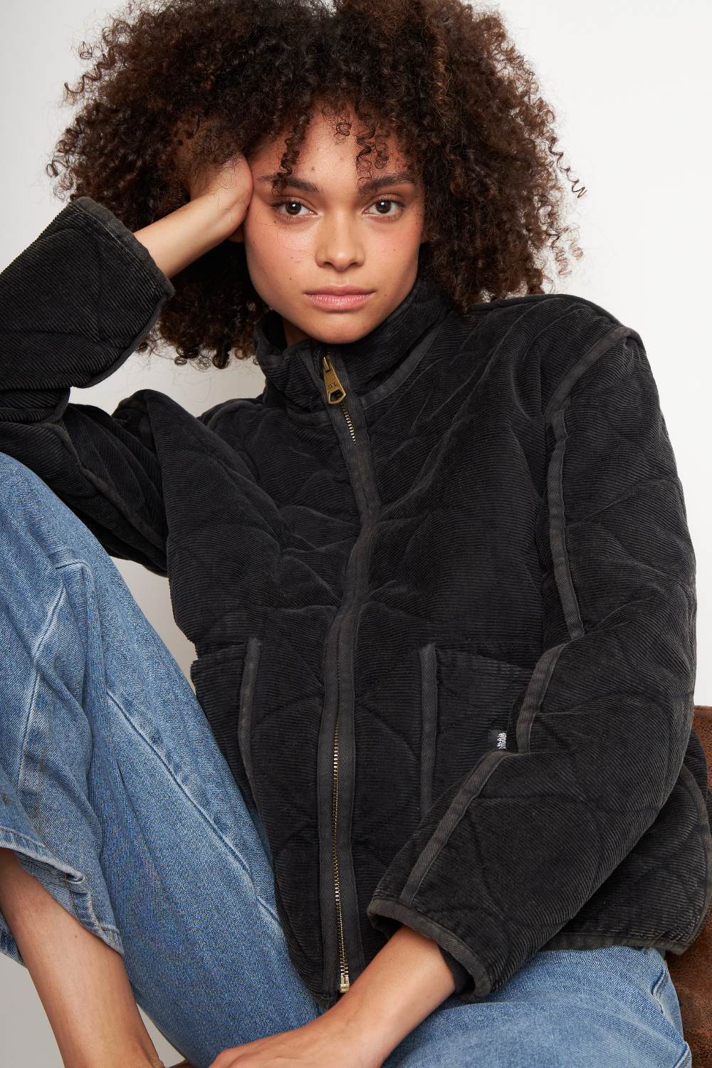 Chaqueta Vespa Corduroy Orgánica Negra Mujer