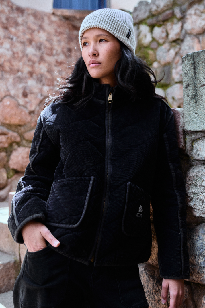 Chaqueta Vespa Corduroy Orgánica Negra Mujer