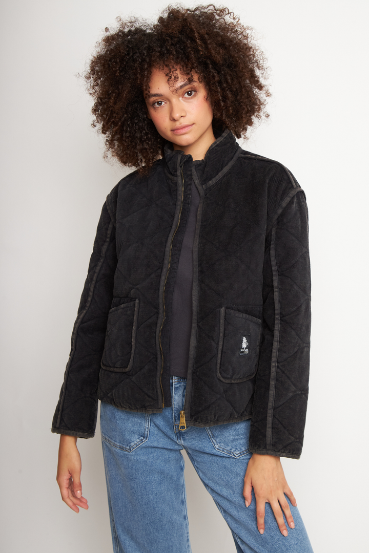 Chaqueta Vespa Corduroy Orgánica Negra Mujer
