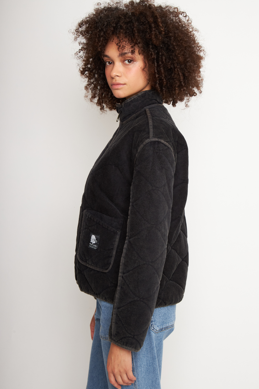 Chaqueta Vespa Corduroy Orgánica Negra Mujer