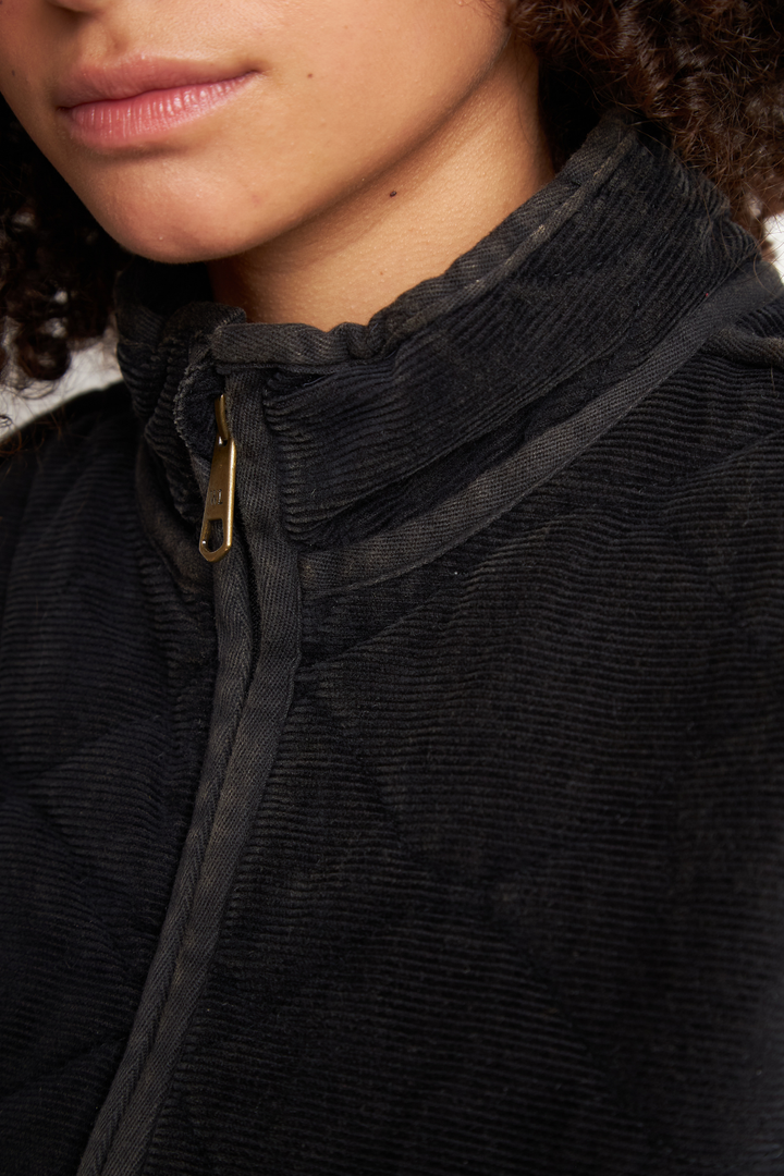 Chaqueta Vespa Corduroy Orgánica Negra Mujer