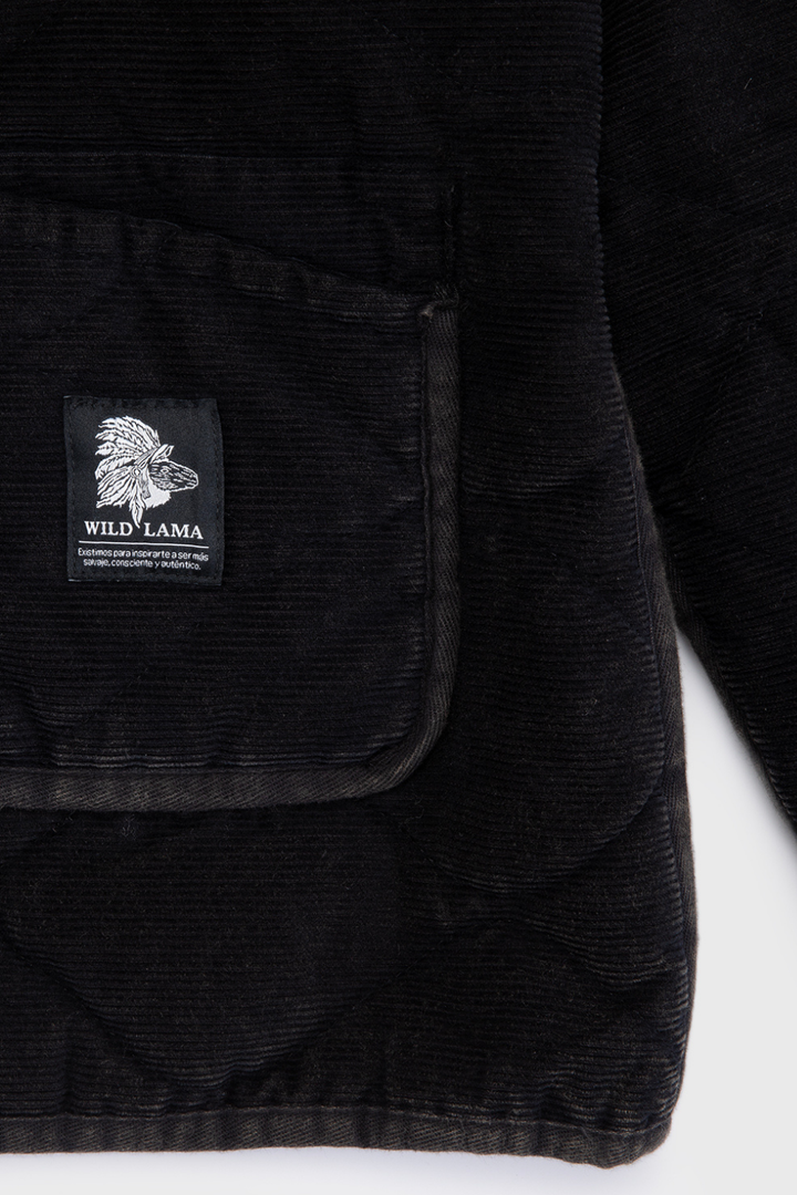 Chaqueta Vespa Corduroy Orgánica Negra Mujer