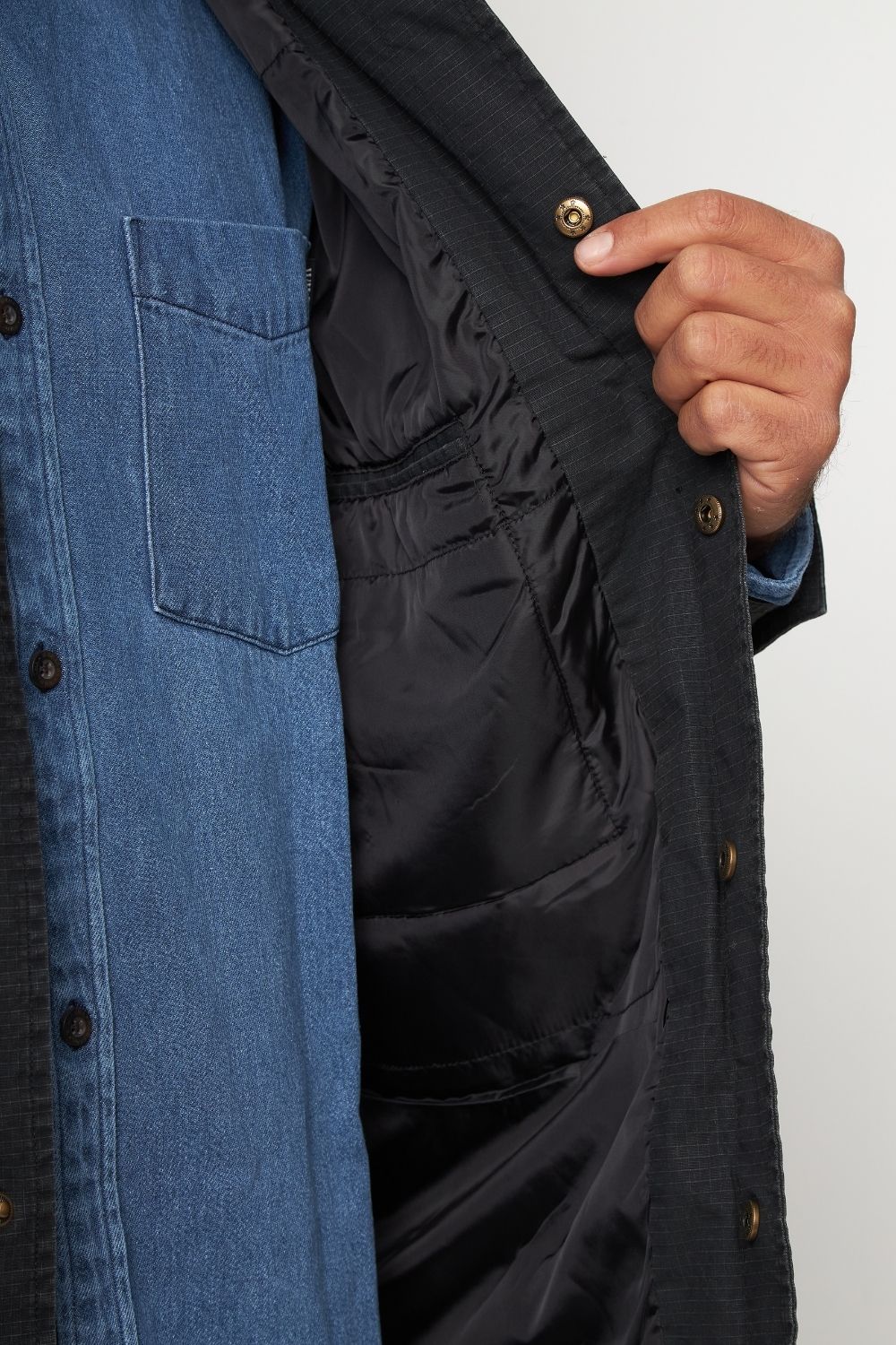 Chaqueta Roble Ripstop Orgánica Negra Hombre