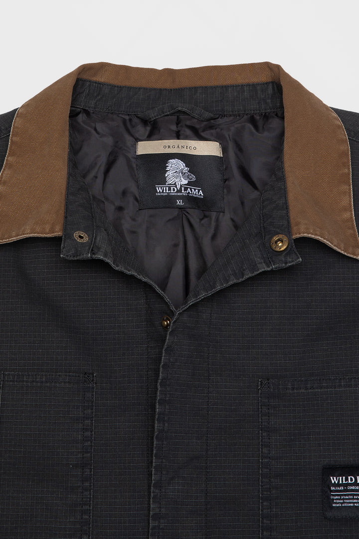 Chaqueta Roble Ripstop Orgánica Negra Hombre