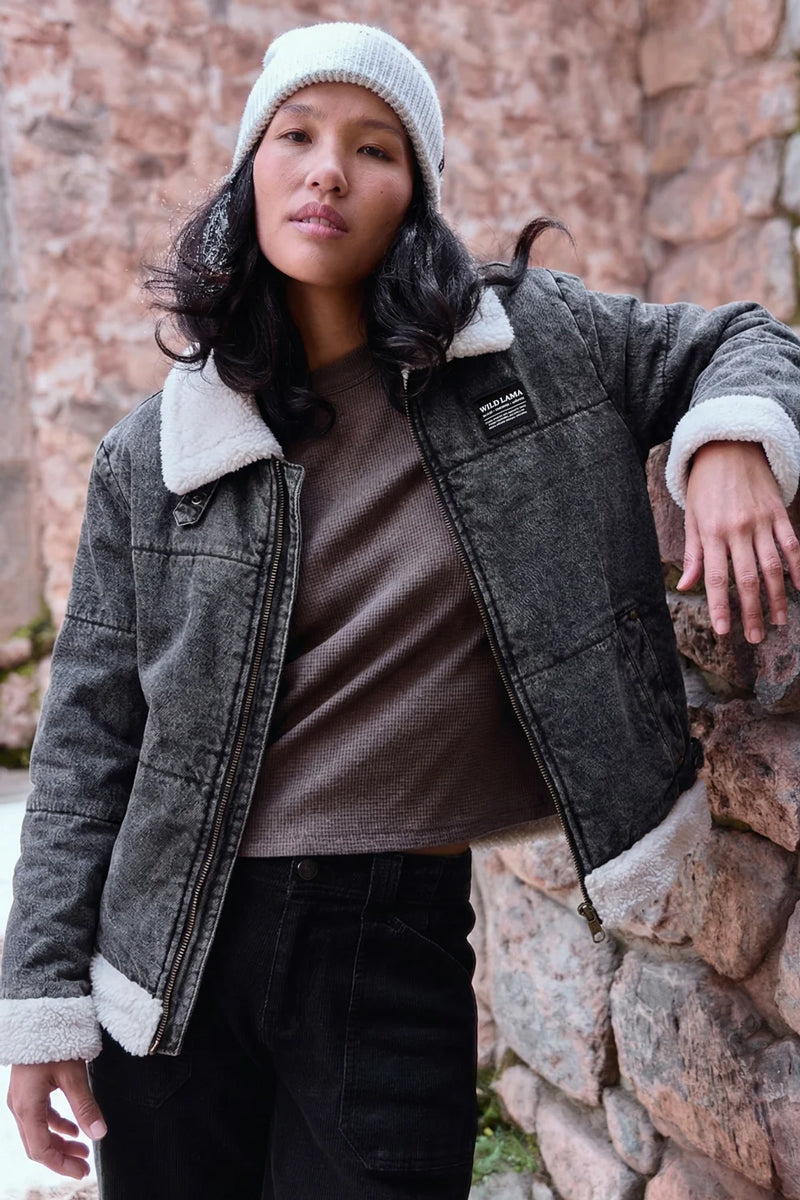 Chaqueta Sur Puffa Orgánica Negra Mujer