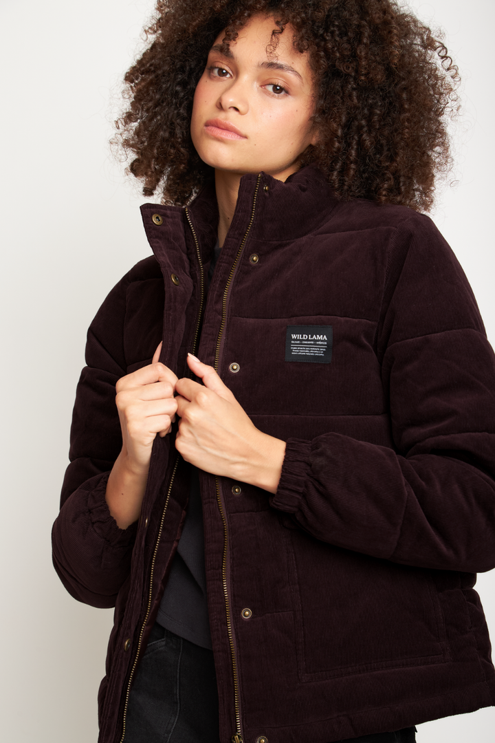 Parka Chic Puffa Orgánica Burdeo Oscuro Mujer