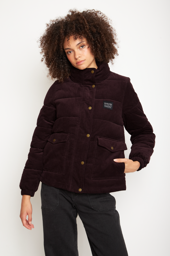 Parka Chic Puffa Orgánica Burdeo Oscuro Mujer
