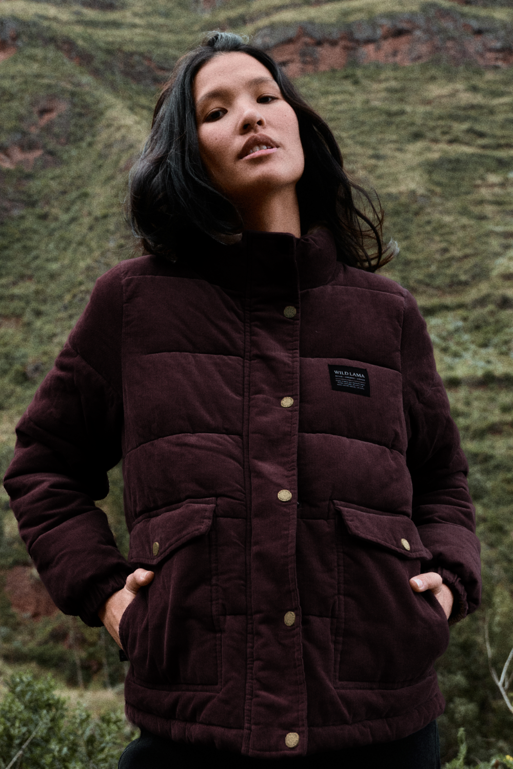 Parka Chic Puffa Orgánica Burdeo Oscuro Mujer