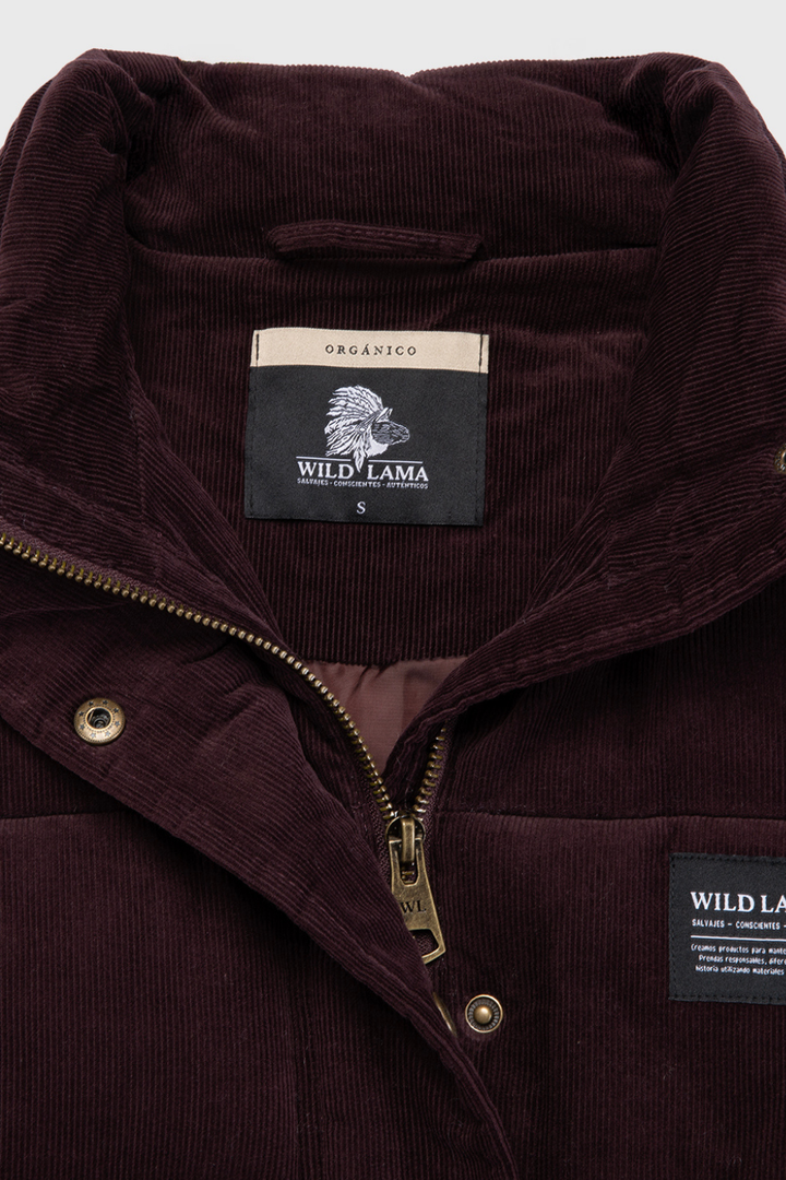 Parka Chic Puffa Orgánica Burdeo Oscuro Mujer
