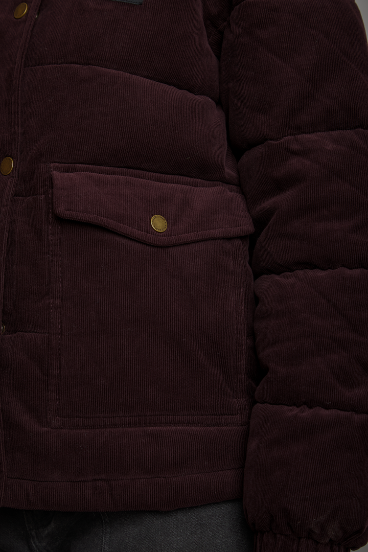 Parka Chic Puffa Orgánica Burdeo Oscuro Mujer