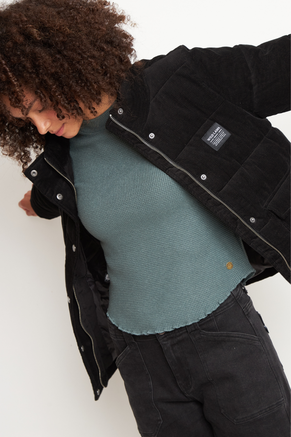 Parka Chic Puffa Orgánica Negra Mujer