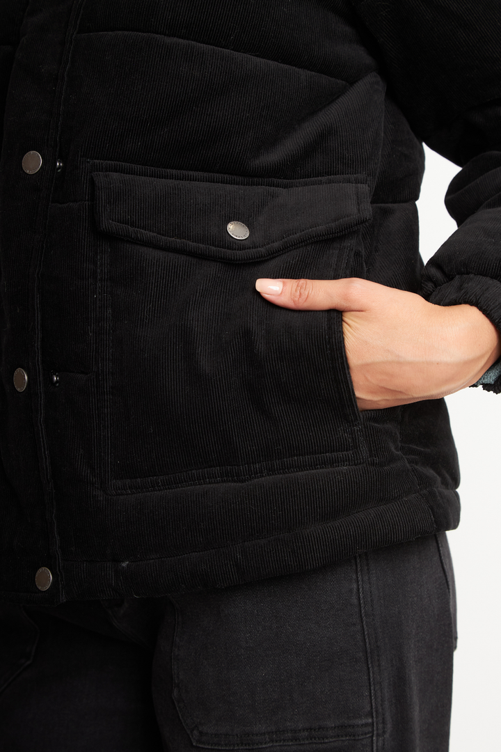 Parka Chic Puffa Orgánica Negra Mujer