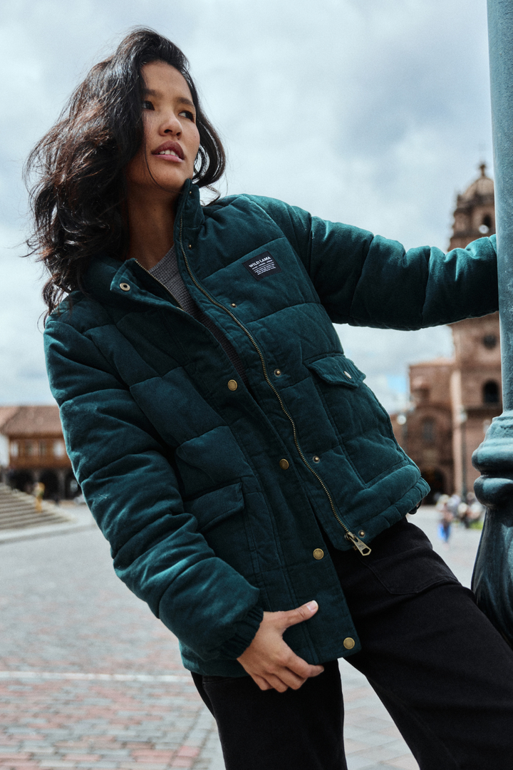 Parka Chic Puffa Orgánica Petróleo Mujer