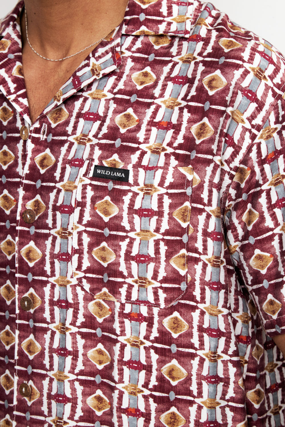 Guayabera Ecuador Burdeo Hombre