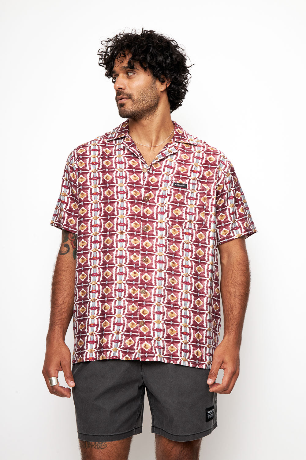 Guayabera Ecuador Burdeo Hombre