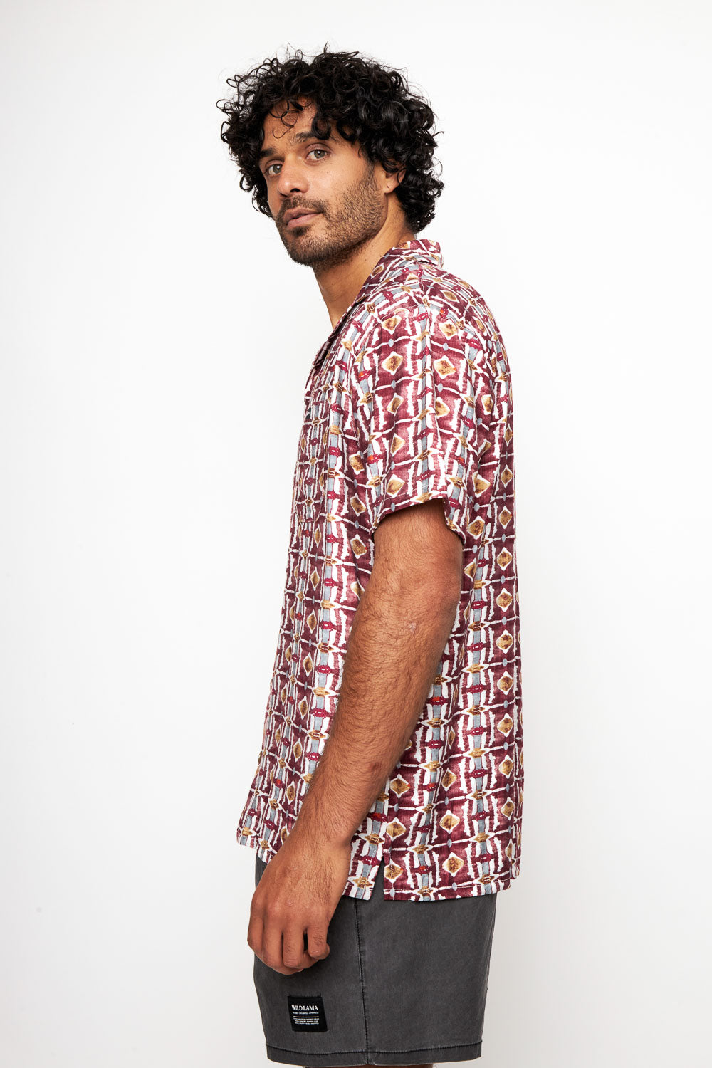 Guayabera Ecuador Burdeo Hombre