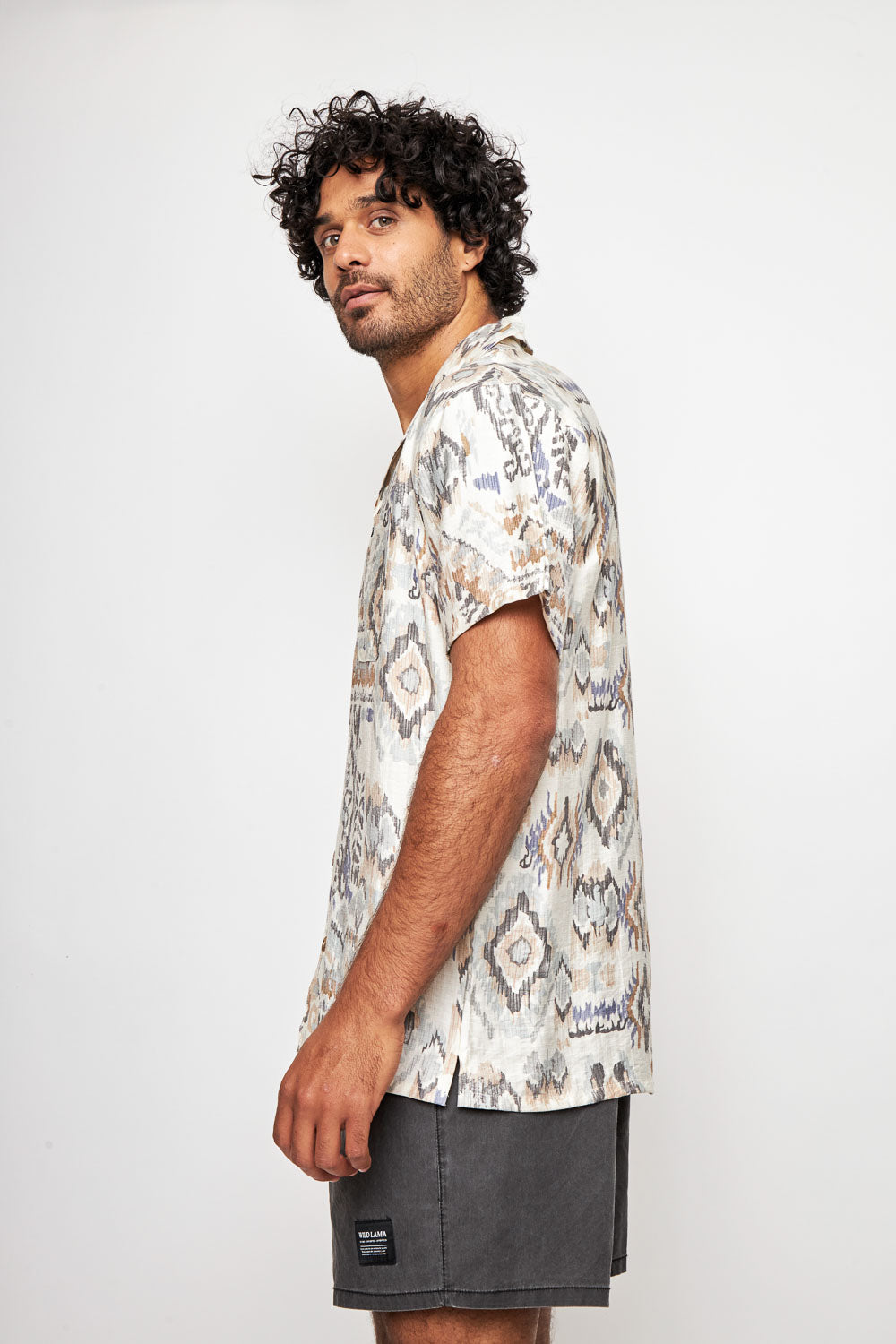 Guayabera Ecuador Print Beige Hombre