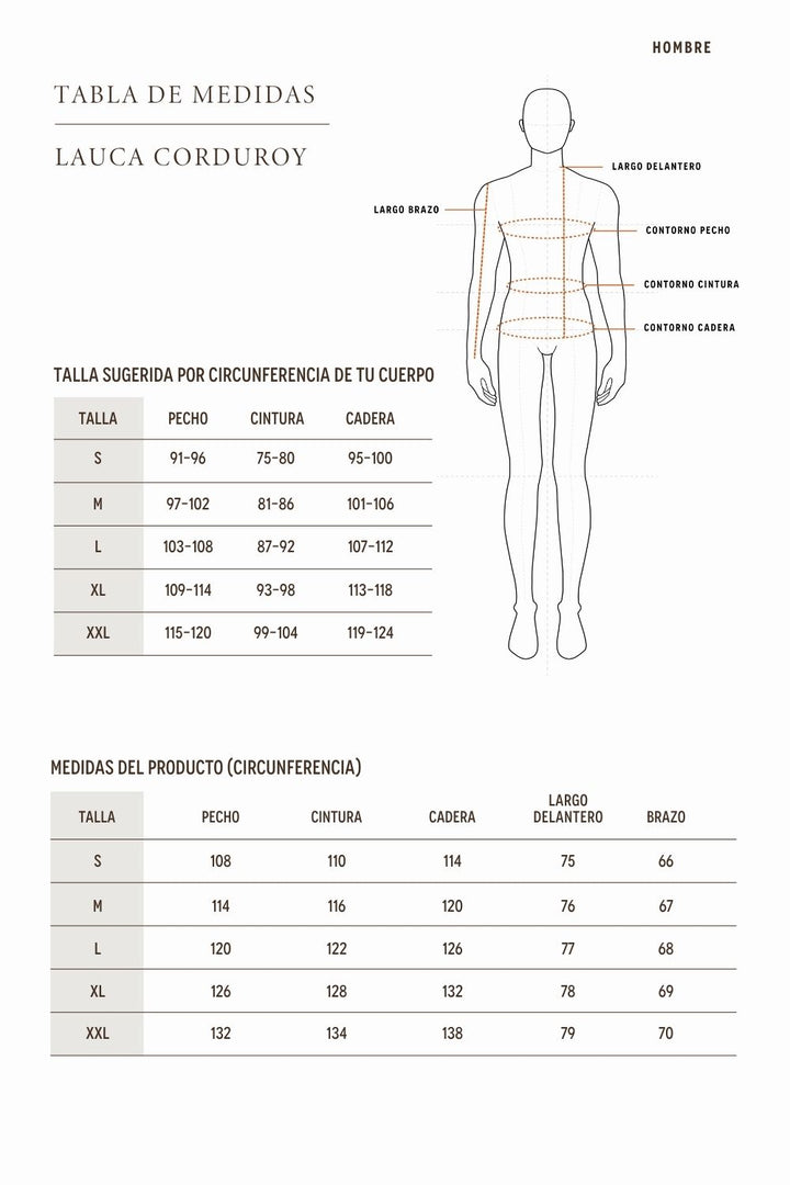 Parka Lauca Corduroy Orgánica Marengo Hombre