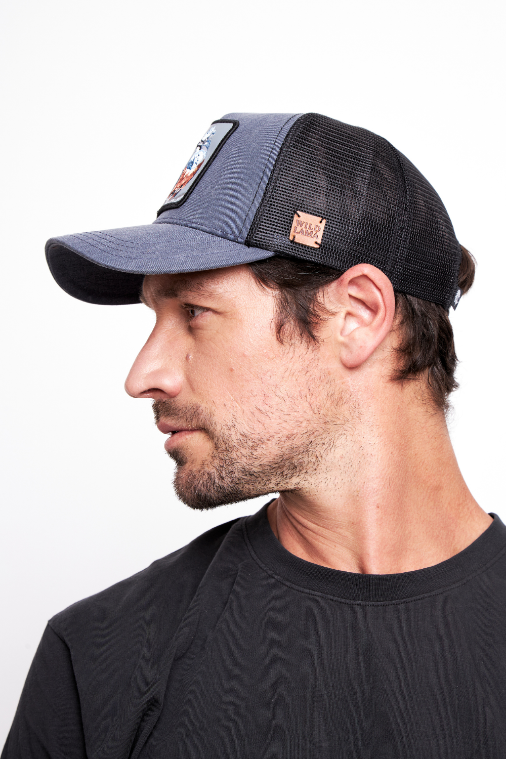 Jockey MartÍn Pescador Algodón Orgánico Azul Lavado Parche Celeste