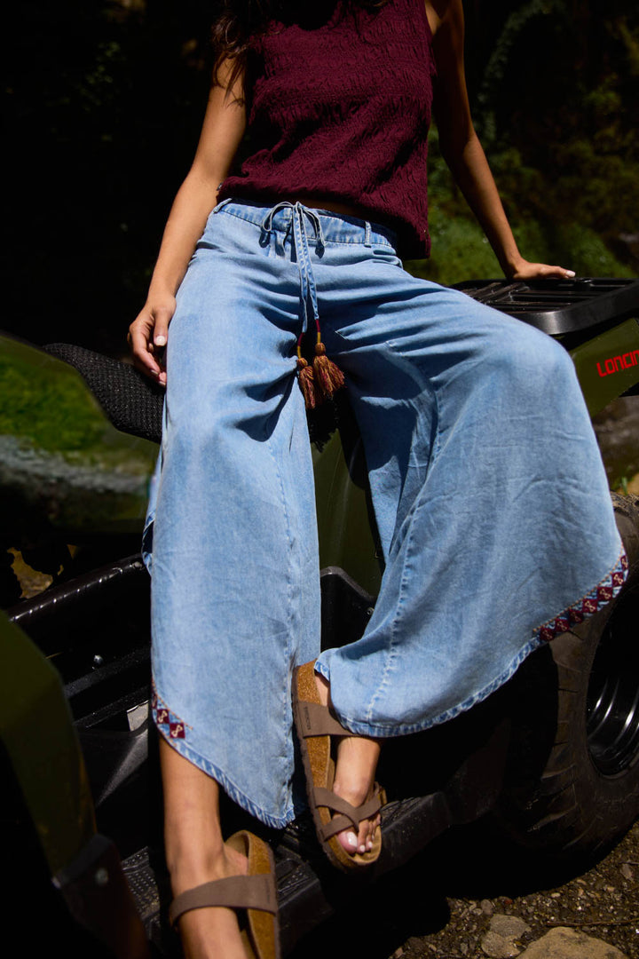 Pantalón Foz Denim Azul Mujer