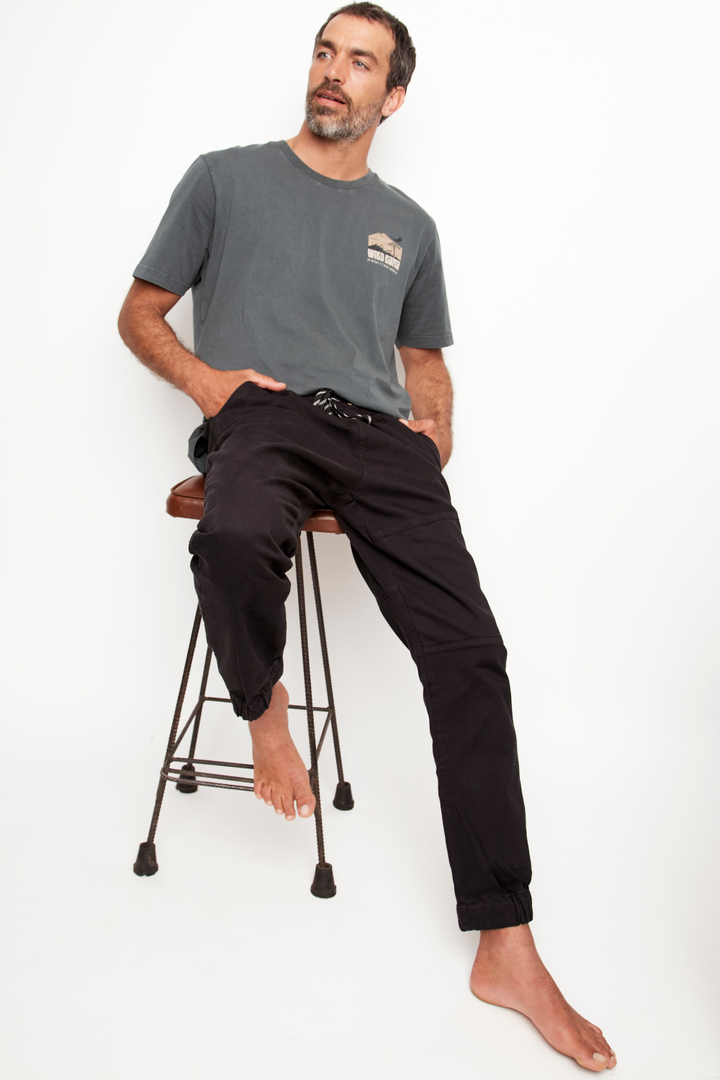 Pantalón Gres Orgánico Negro Hombre