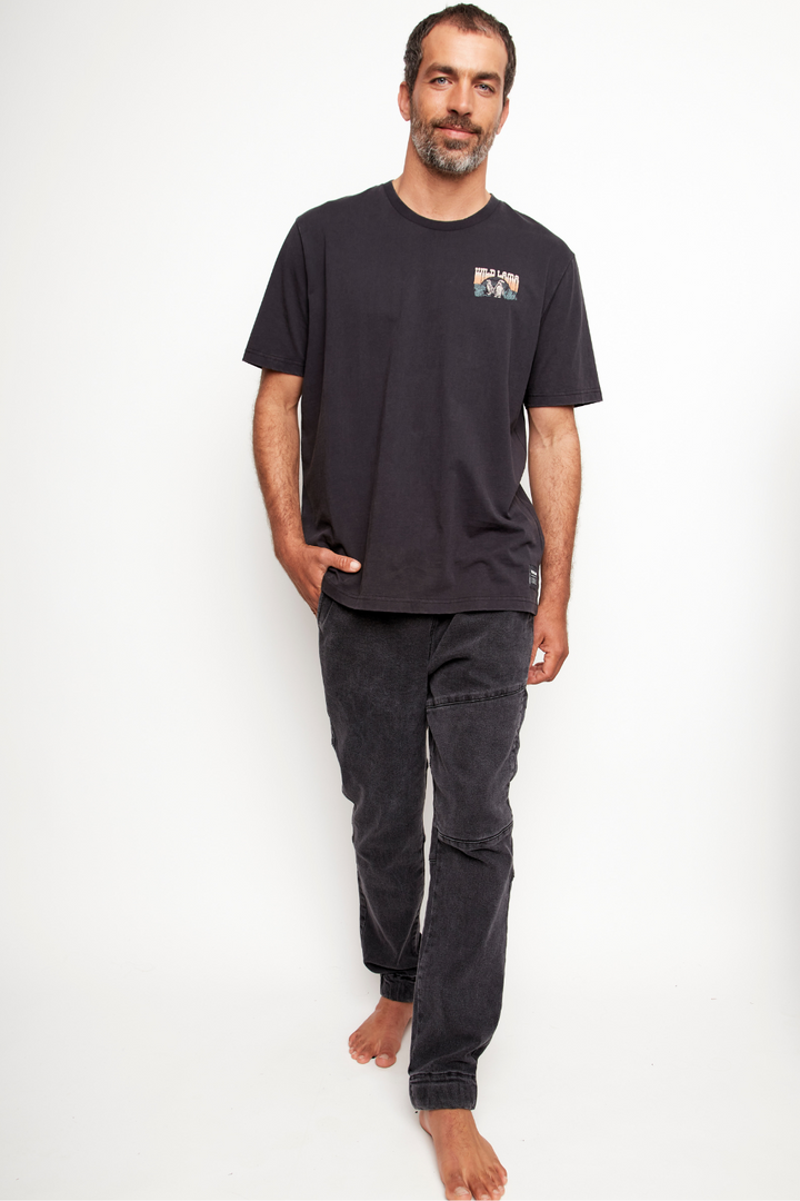 Pantalón Gres Orgánico Negro Lavado Hombre