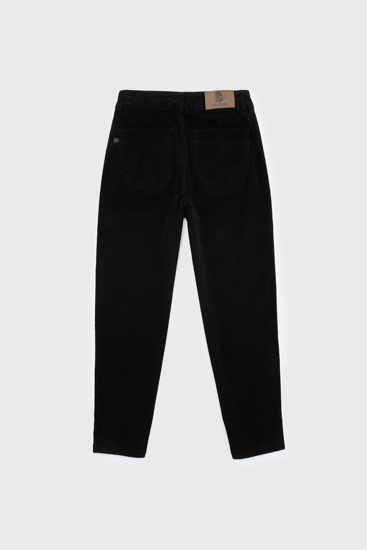 Pantalón Zela Cotelé Orgánico Negro Mujer