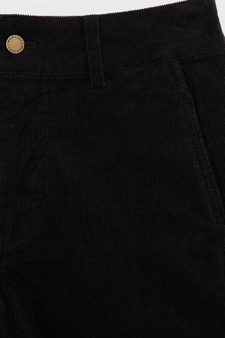 Pantalón Zela Cotelé Orgánico Negro Mujer