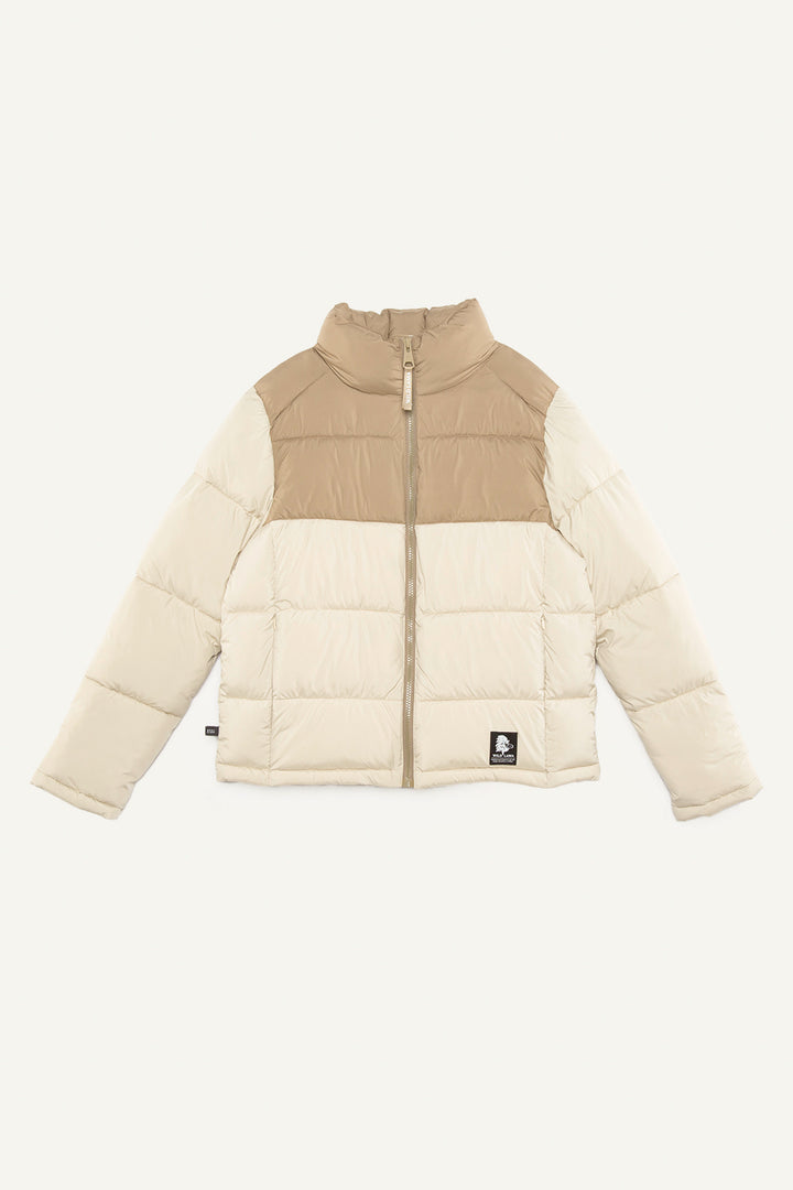 Parka Essential Reciclada Café Claro y Beige Mujer